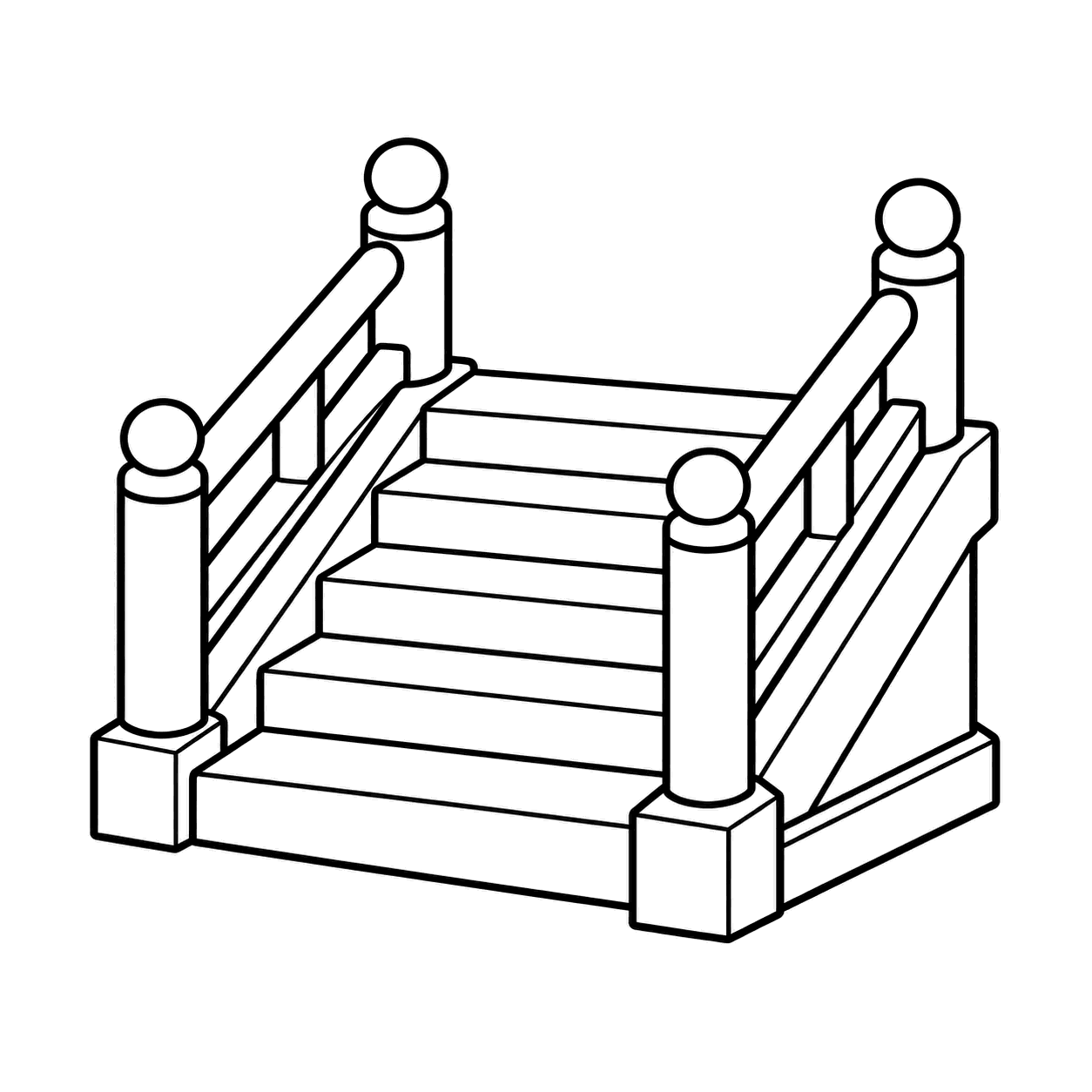 参道の階段のぬりえ用線画