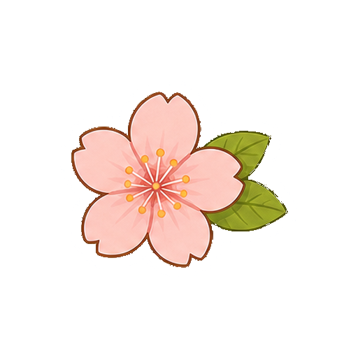 顔や文字がない桜の花アイコン