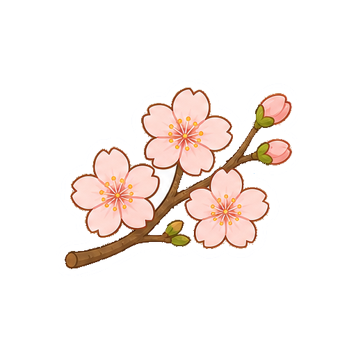 文字や顔がない桜の枝アイコン