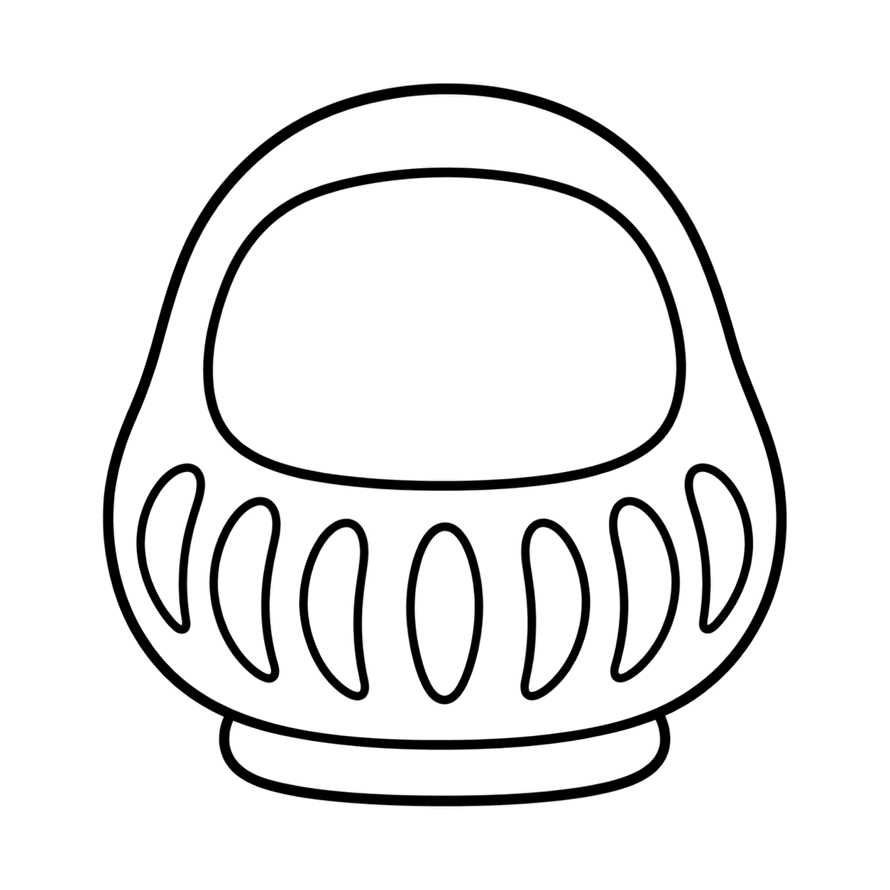 無地のだるまのぬり絵用線画