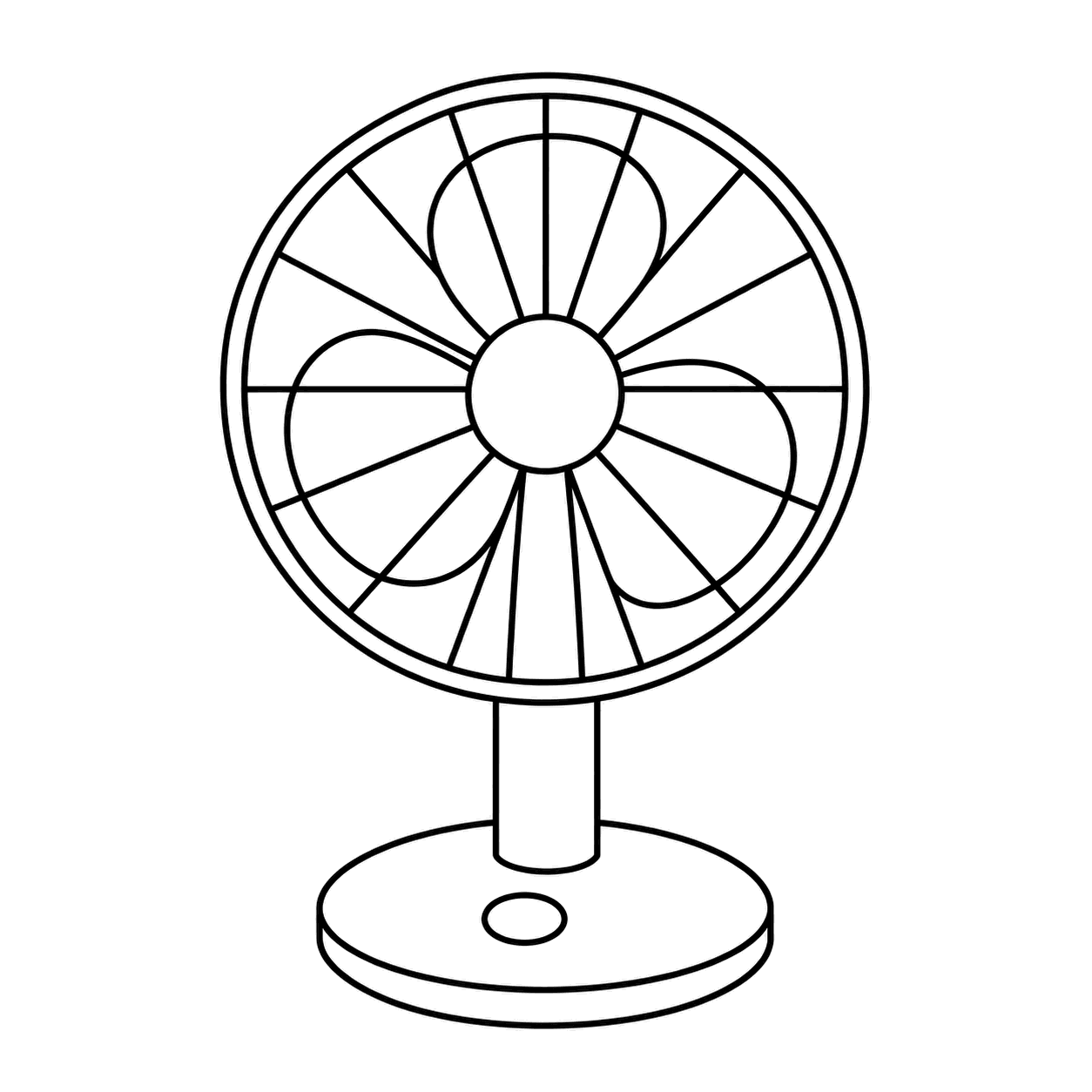 扇風機のぬりえ用線画