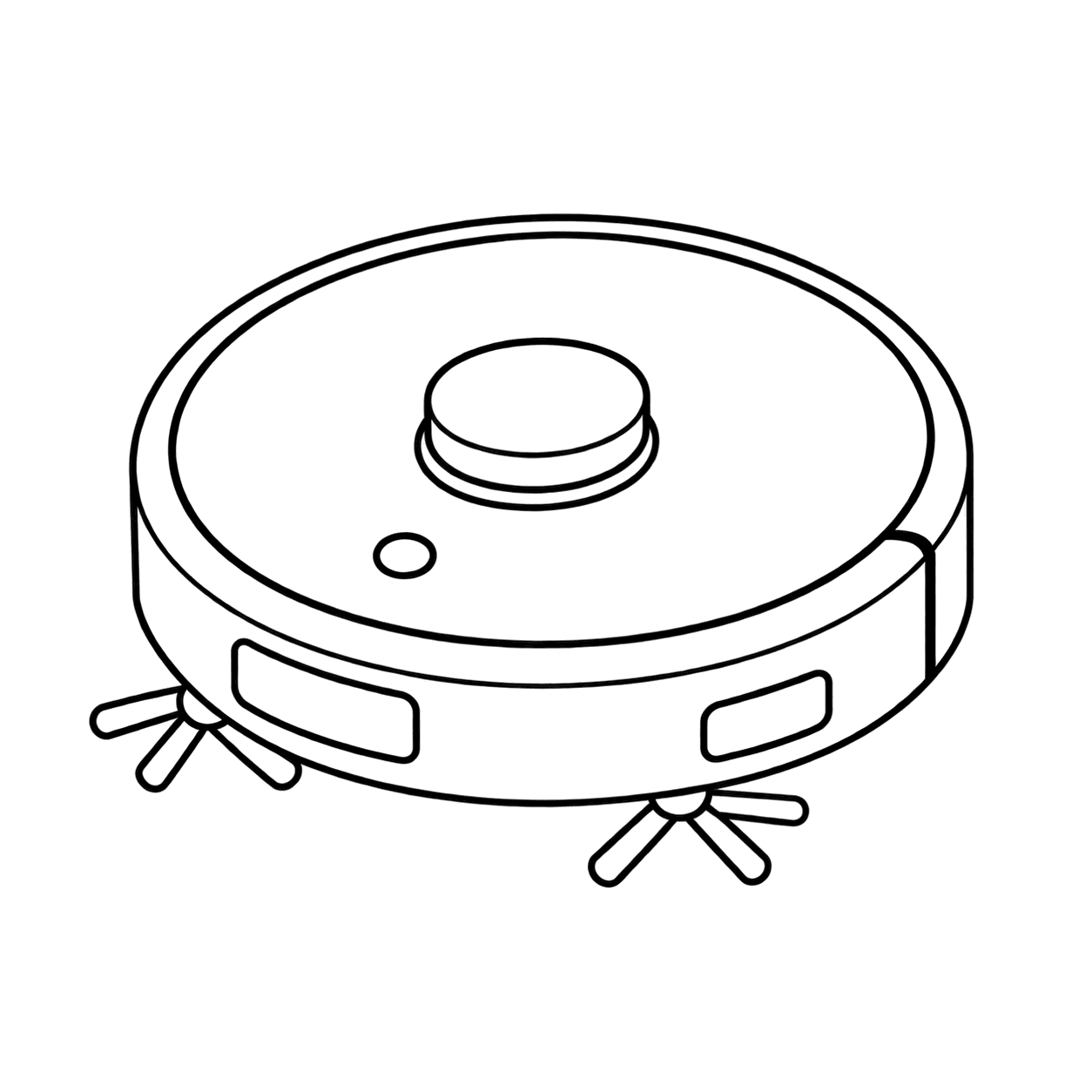 ロボット掃除機のぬりえ用線画