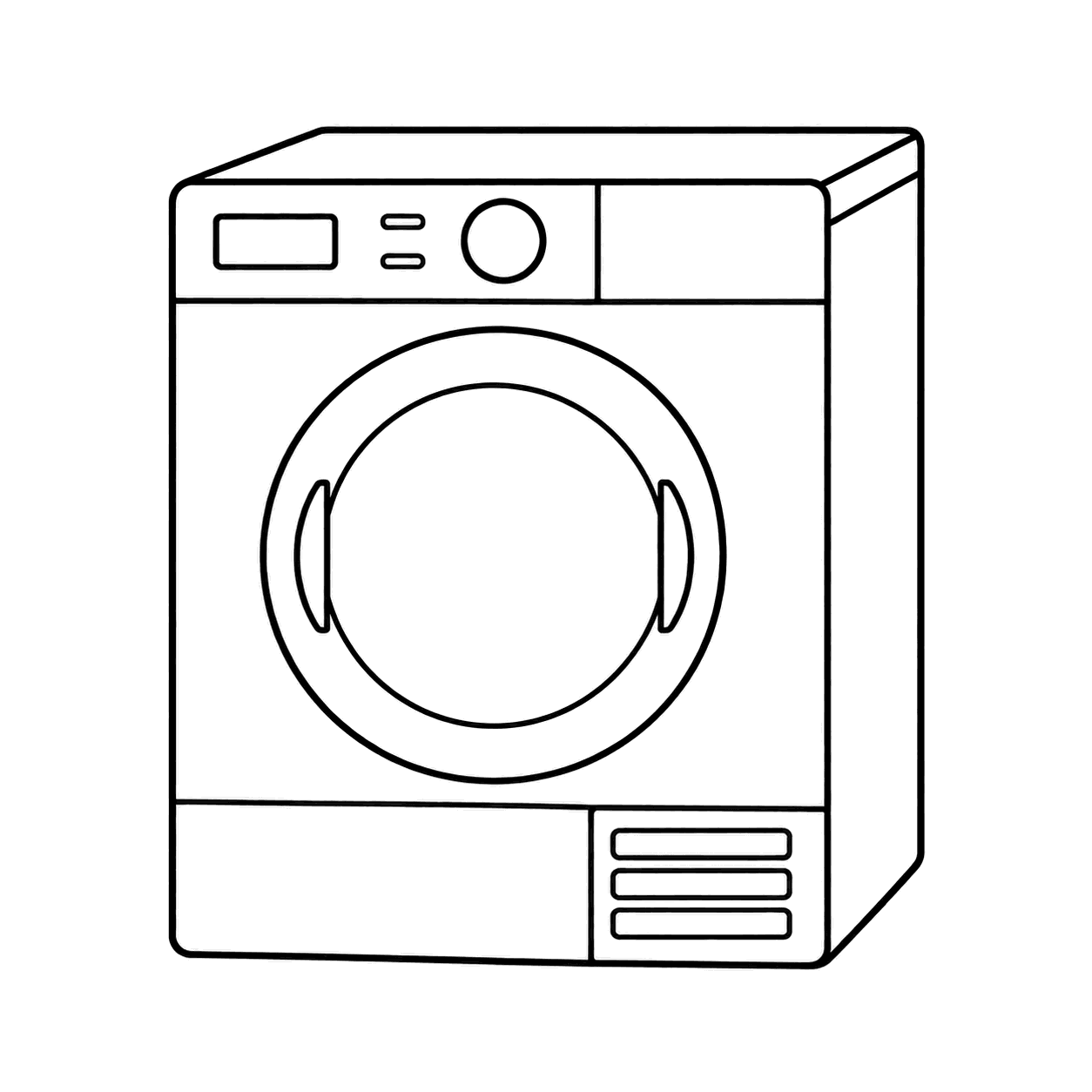 衣類乾燥機のぬりえ用線画