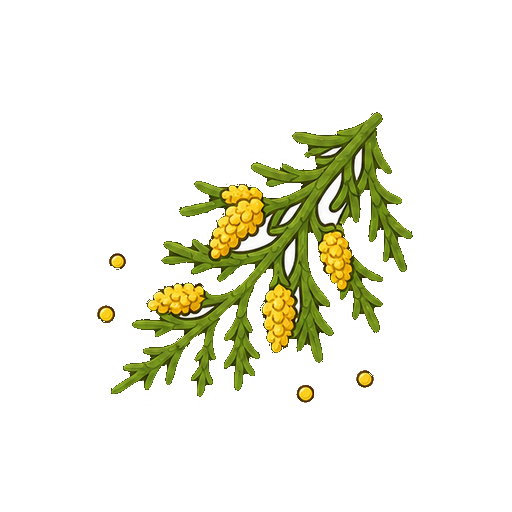 文字や顔がないスギ花粉の枝アイコン