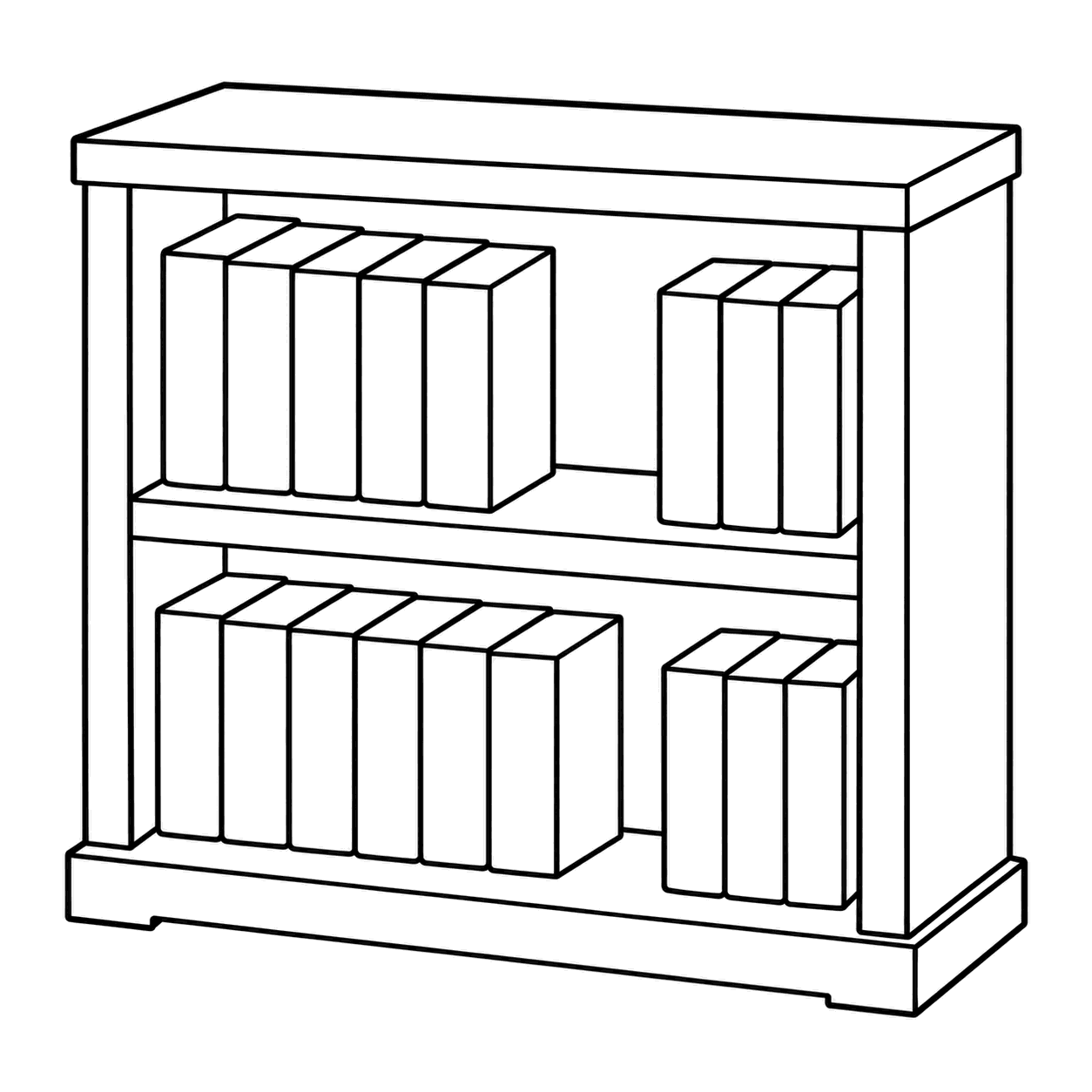 本棚のぬりえ用線画