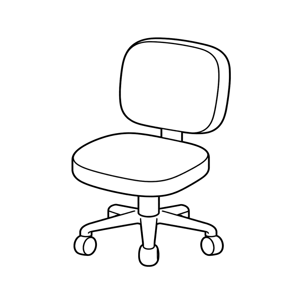 オフィスチェアのぬりえ用線画