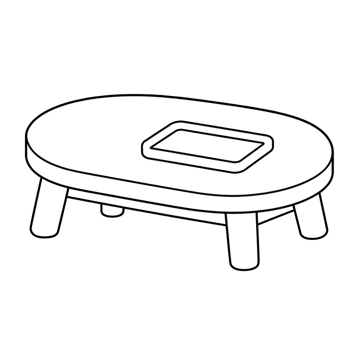 ローテーブルのぬりえ用線画