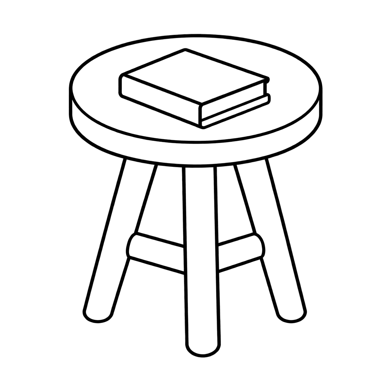 サイドテーブルのぬりえ用線画