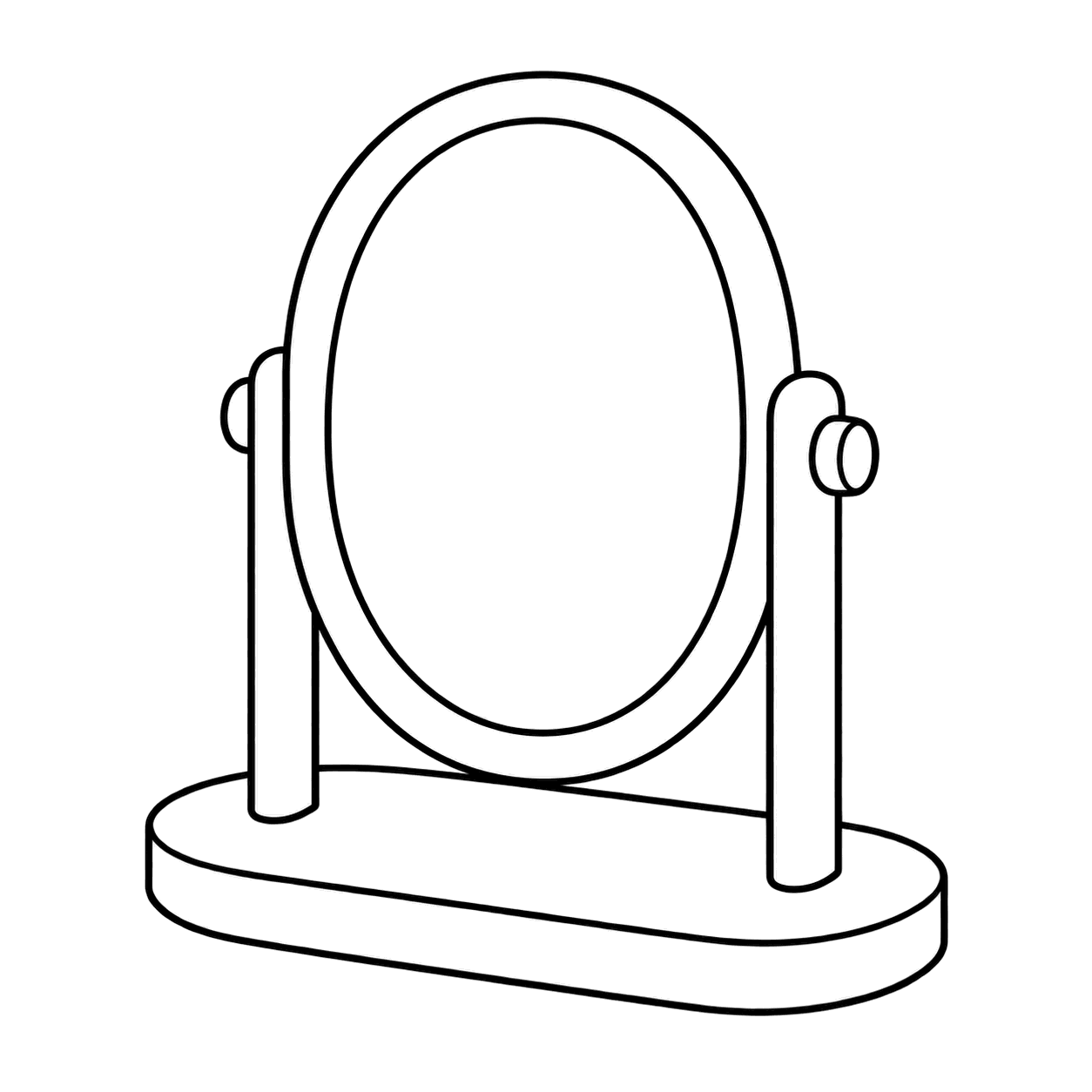 鏡のぬりえ用線画