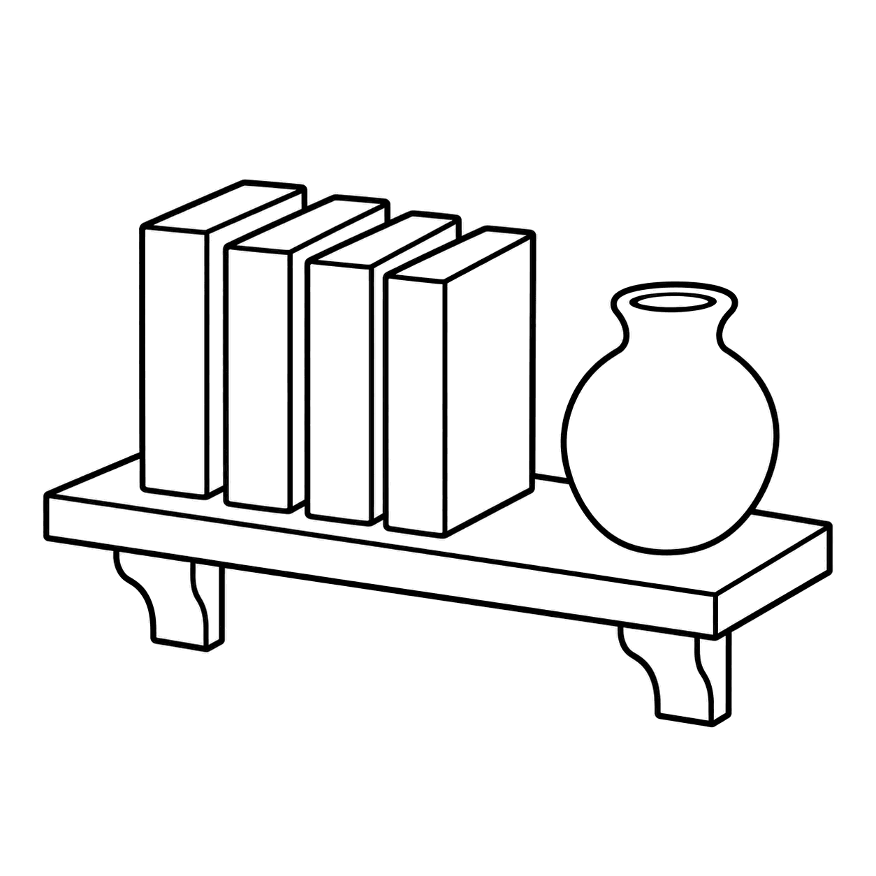 ウォールシェルフのぬりえ用線画