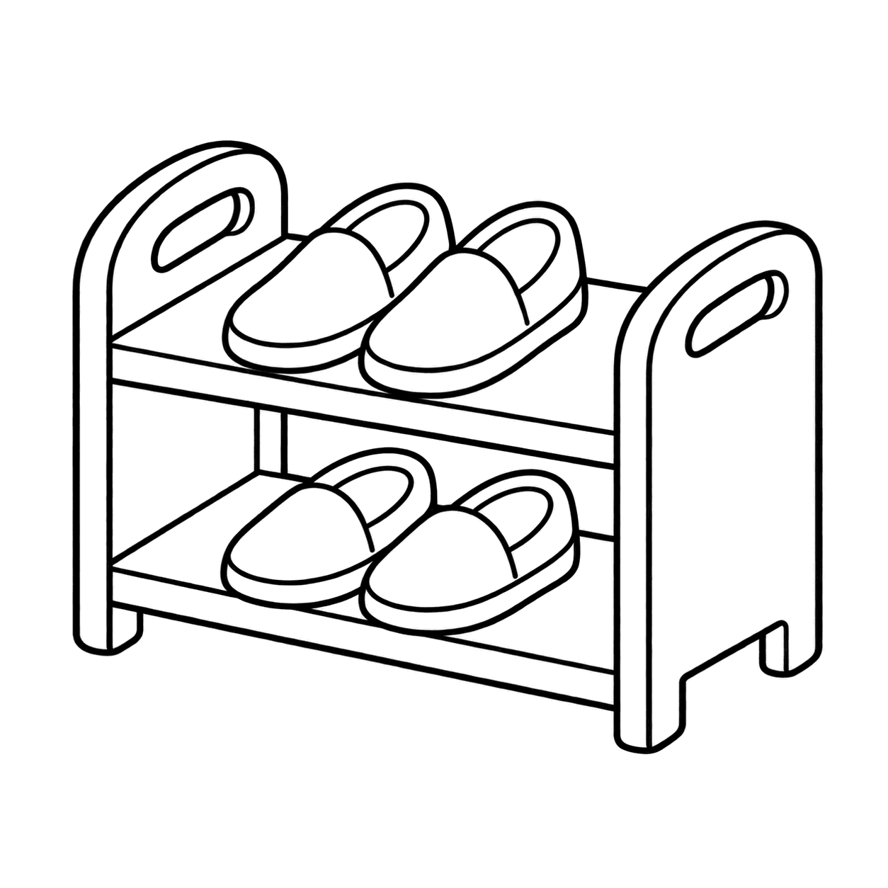 シューズラックのぬりえ用線画