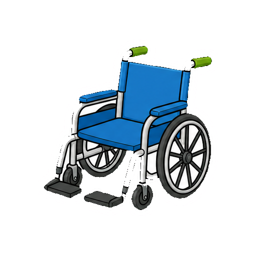 人や文字がない青い座面の車椅子アイコン
