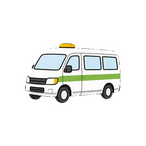 運転手や文字や数字がないデイサービス送迎車アイコン