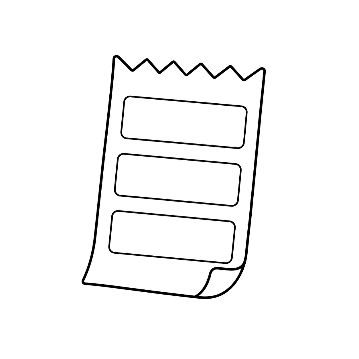 レシートのぬりえ用線画