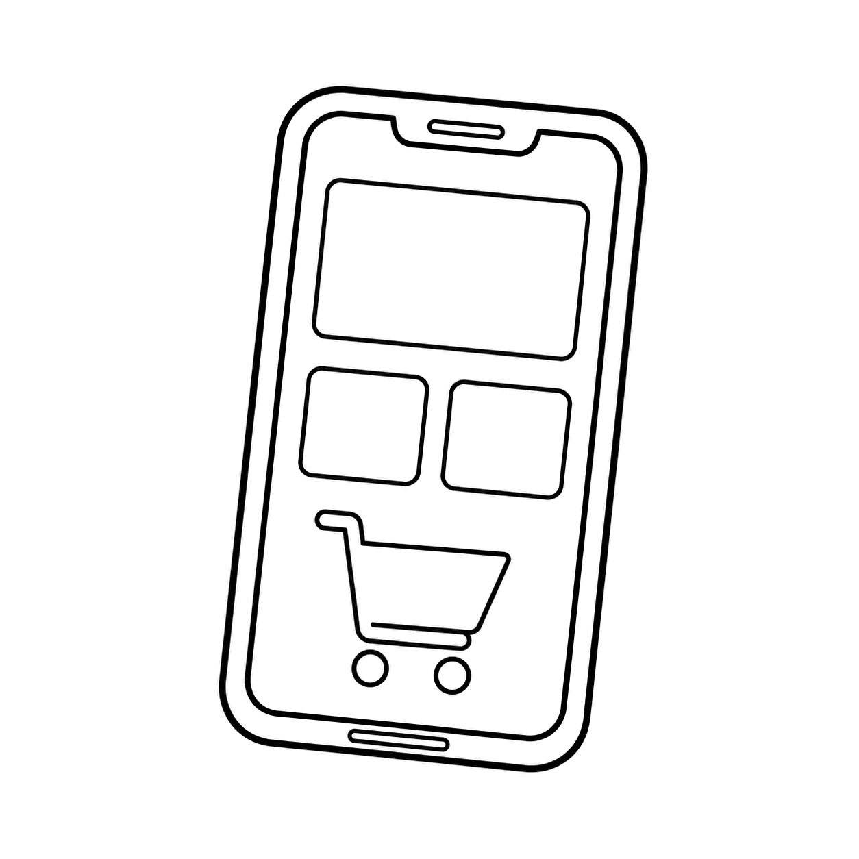 スマホショッピングのぬりえ用線画