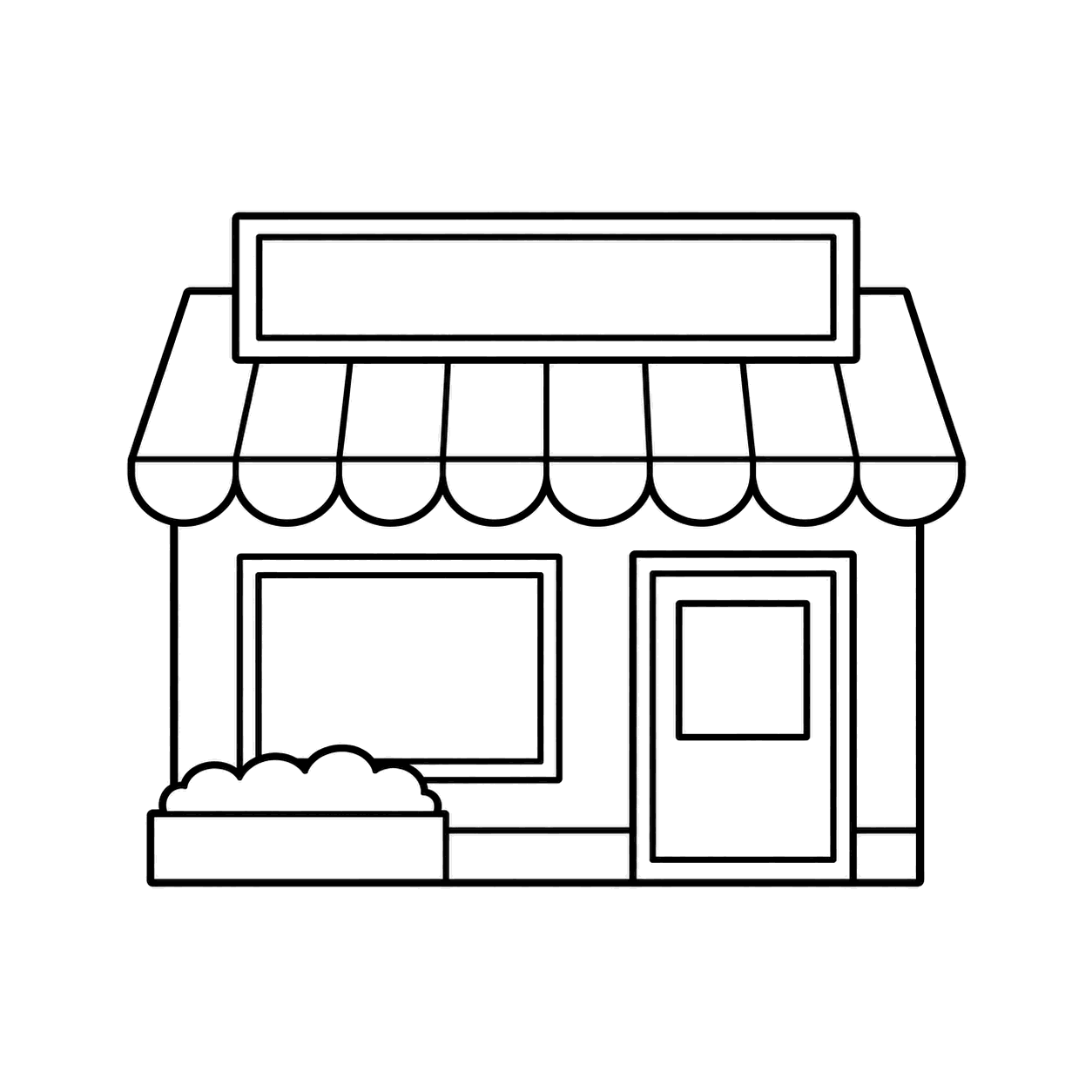 店舗のぬりえ用線画