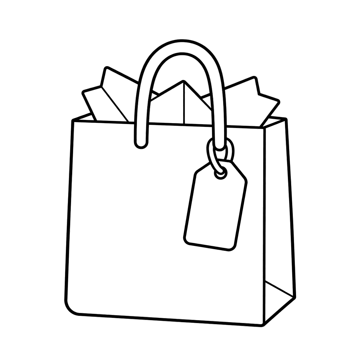 ギフトバッグのぬりえ用線画