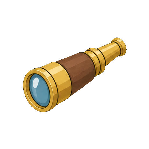 文字やロゴがない海賊の望遠鏡アイコン