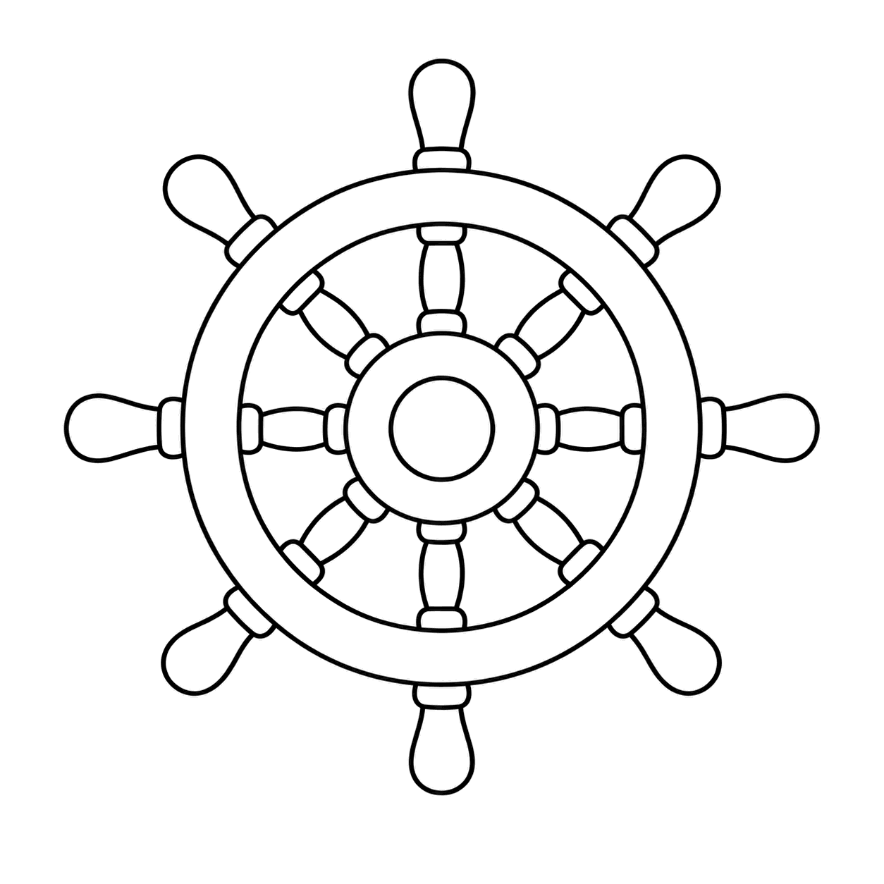 舵輪のぬりえ用線画