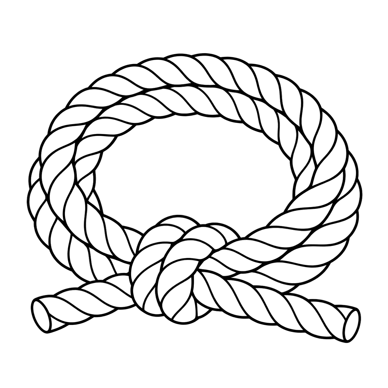 ロープの輪のぬりえ用線画