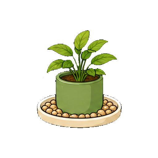 文字や顔がない受け皿の観葉植物のアイコン