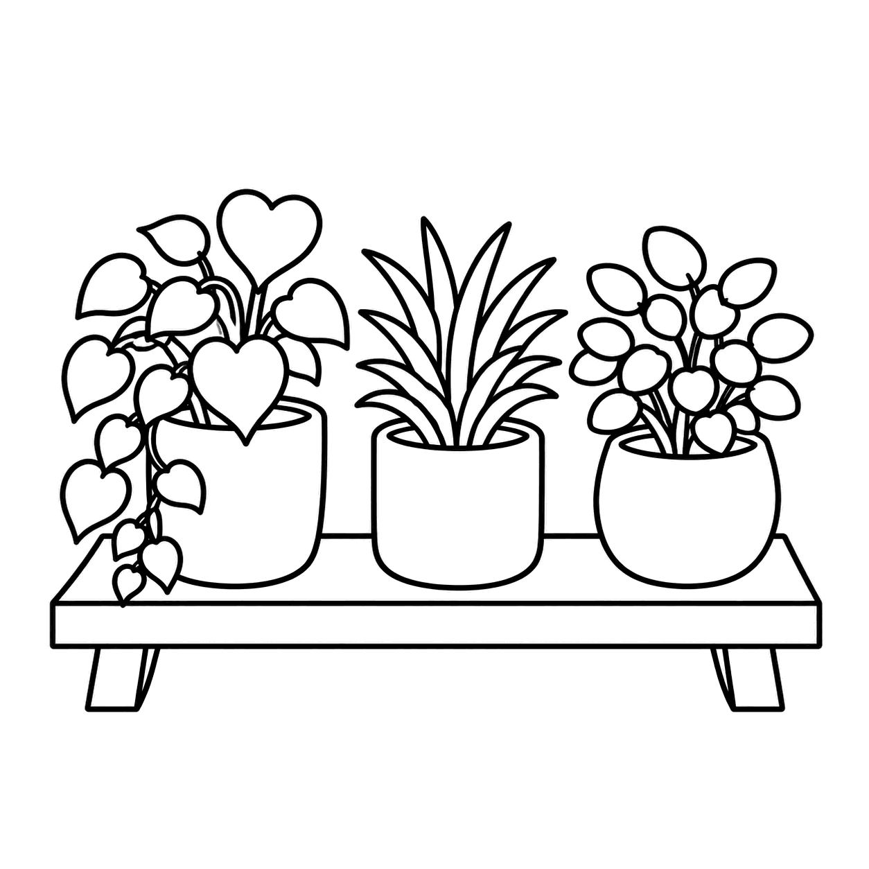 植物棚のぬり絵用線画