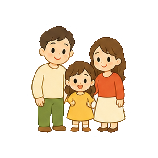 文字やロゴがない両親と子どものアイコン