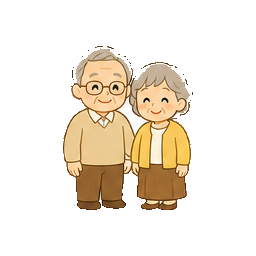 文字やロゴがないおじいちゃんとおばあちゃんのアイコン