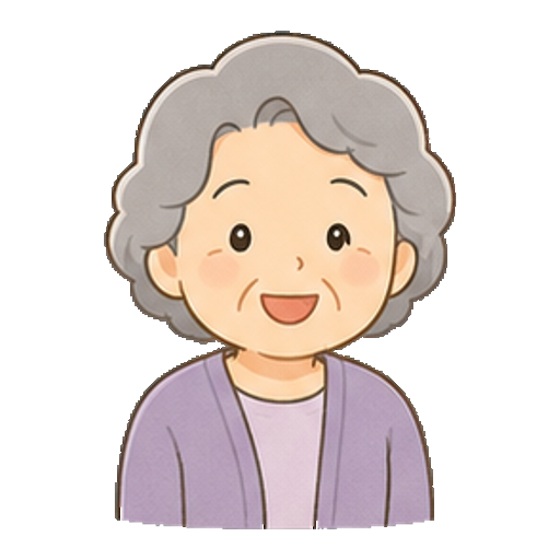 やさしく笑うおばあちゃんのアイコン