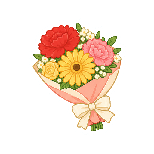 文字がない感謝の花束アイコン