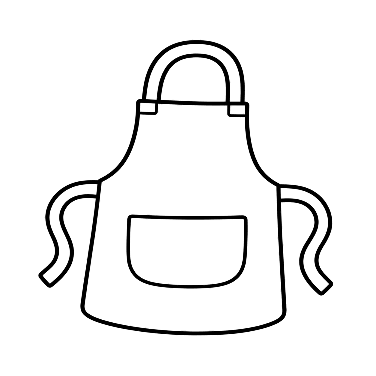 エプロンのぬり絵用線画