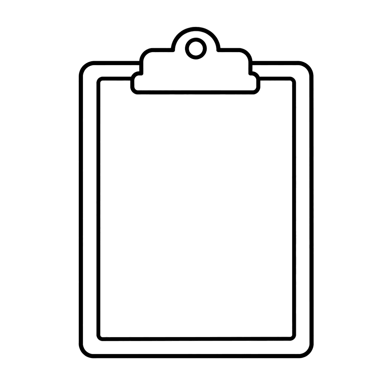 白紙のクリップボードのぬり絵用線画