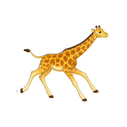 軽く駆けるキリンの全身イラスト