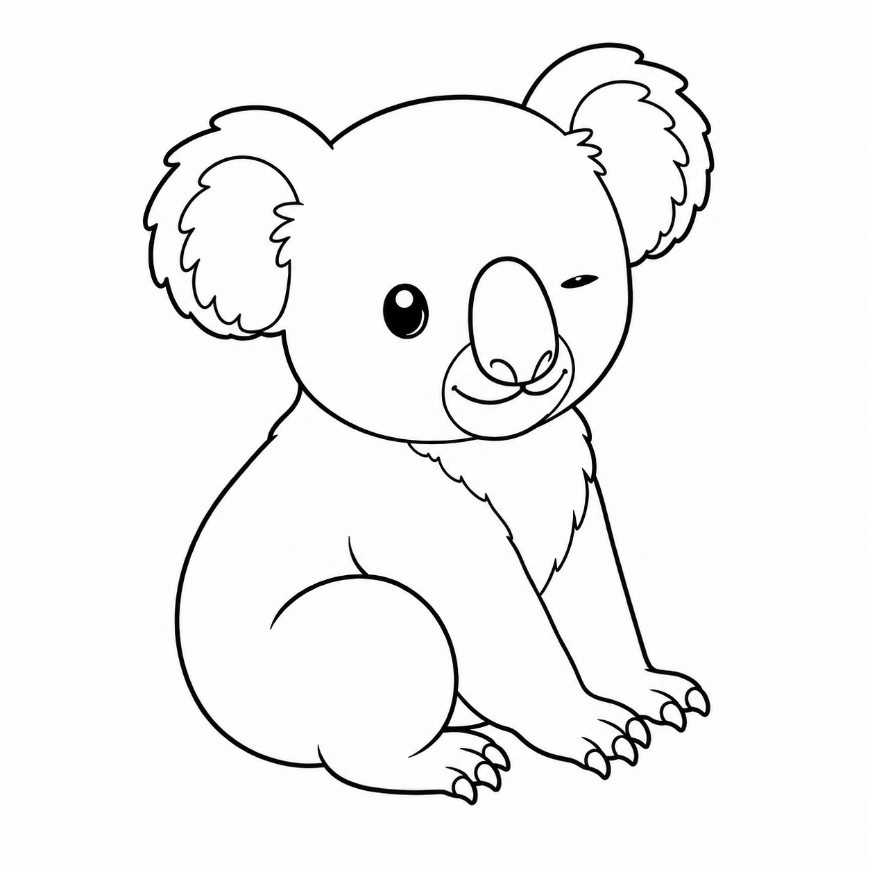 小さなコアラの子どものぬりえ用線画