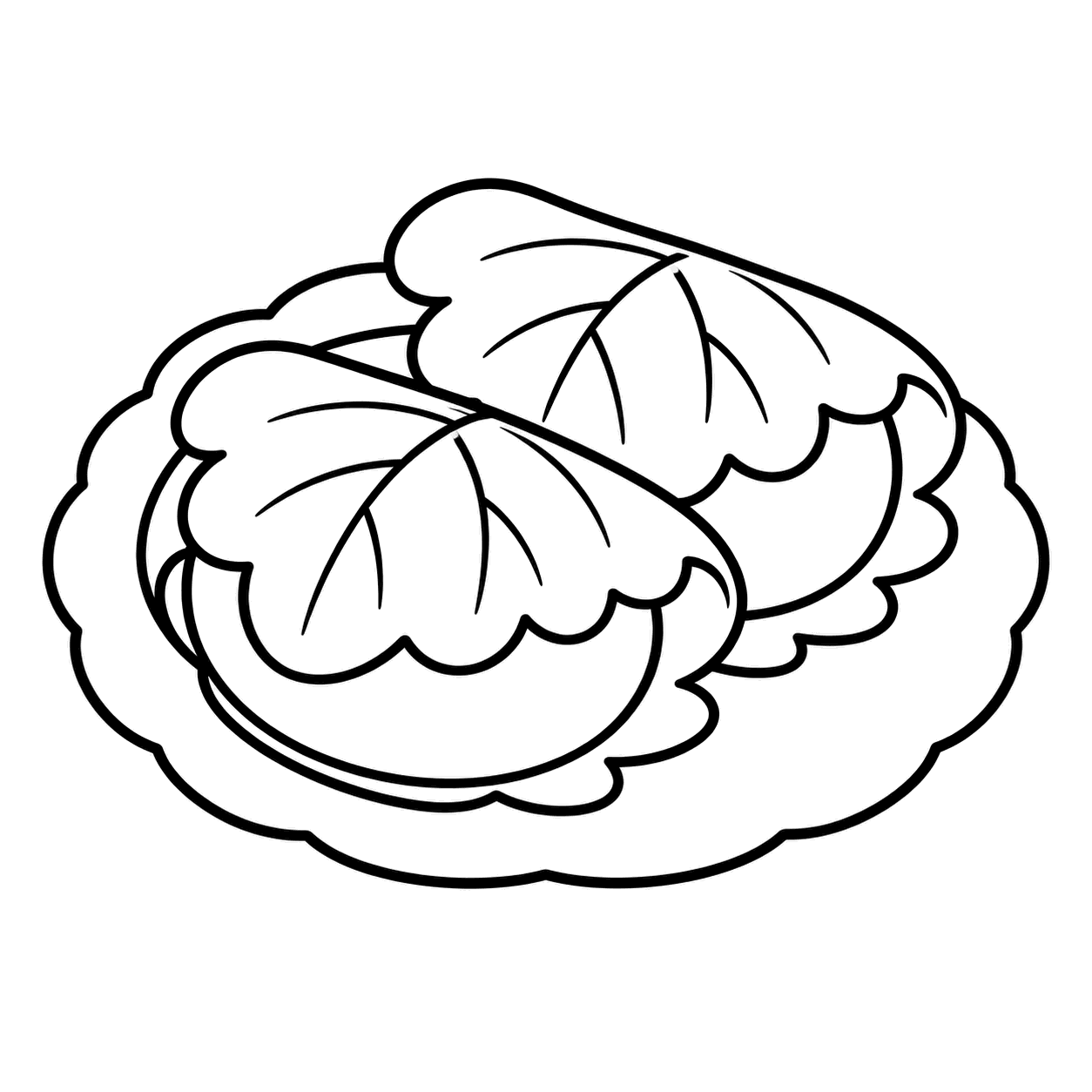 柏餅のぬりえ用線画
