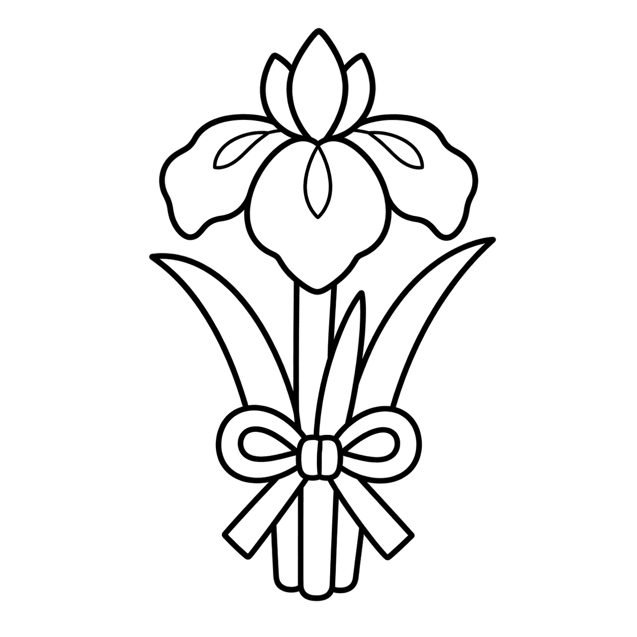 菖蒲の花のぬりえ用線画