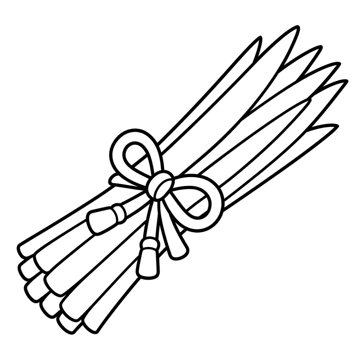 菖蒲湯の束のぬりえ用線画