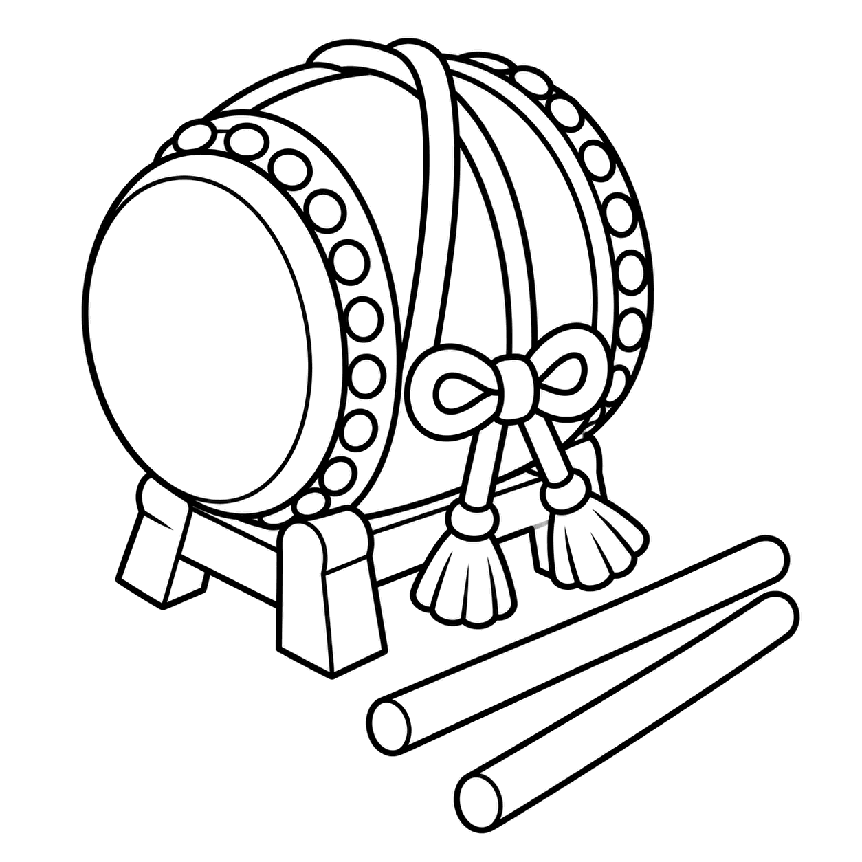 小さな太鼓のぬりえ用線画
