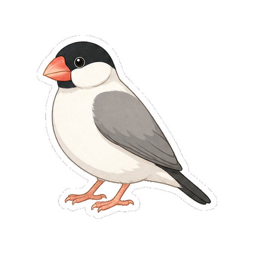 文字やロゴがない文鳥の全身アイコン