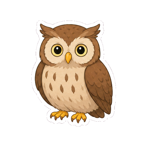 文字やロゴがないフクロウの全身アイコン