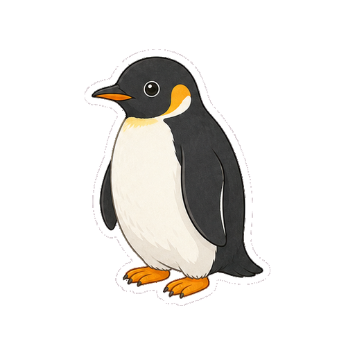 文字や氷がないペンギンの全身アイコン