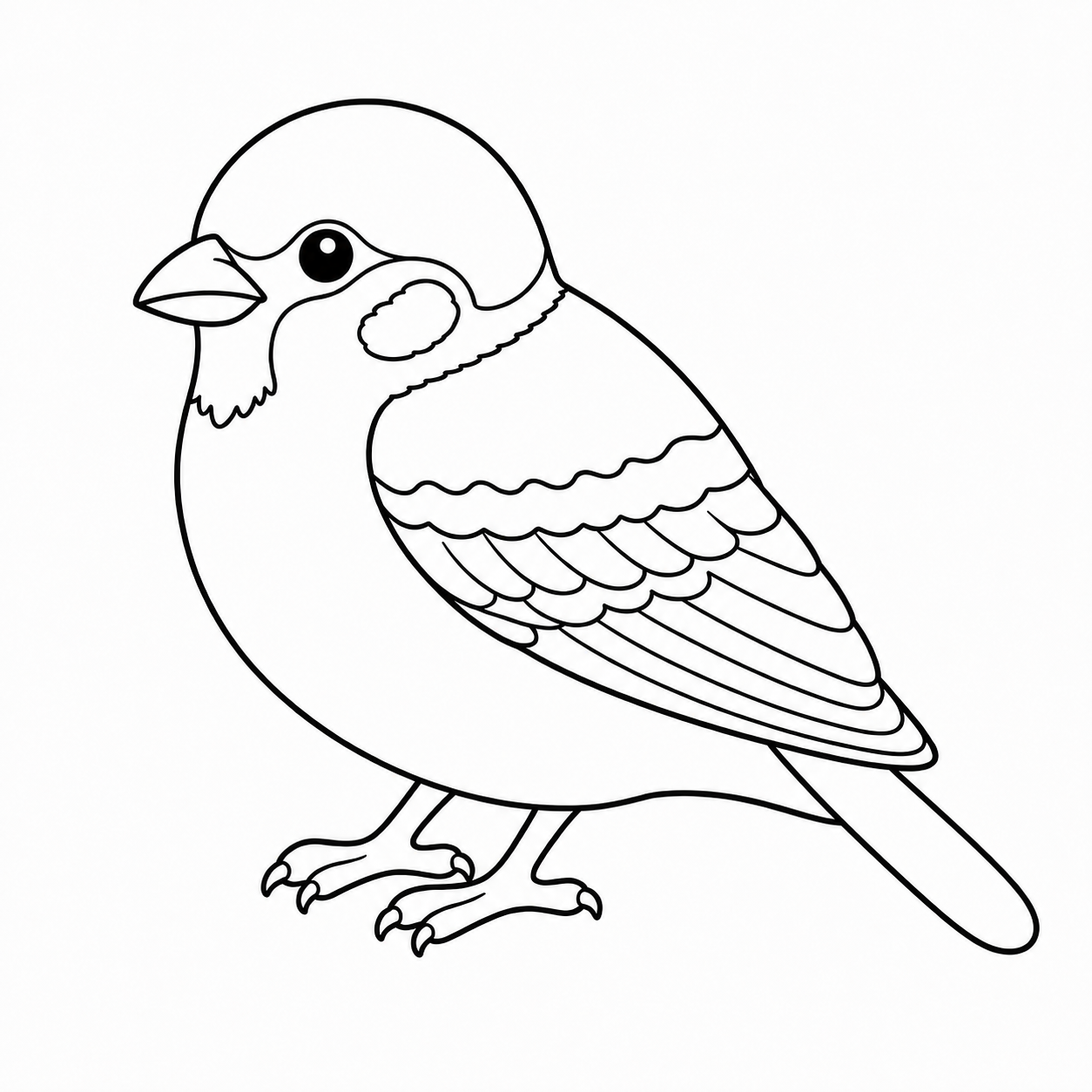 スズメのぬりえ用線画