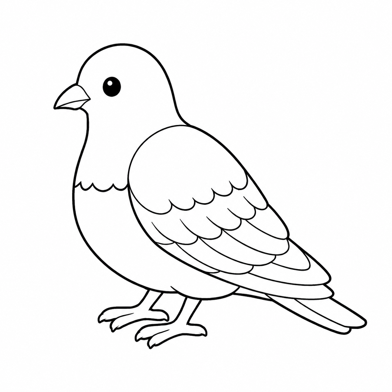 ハトのぬりえ用線画