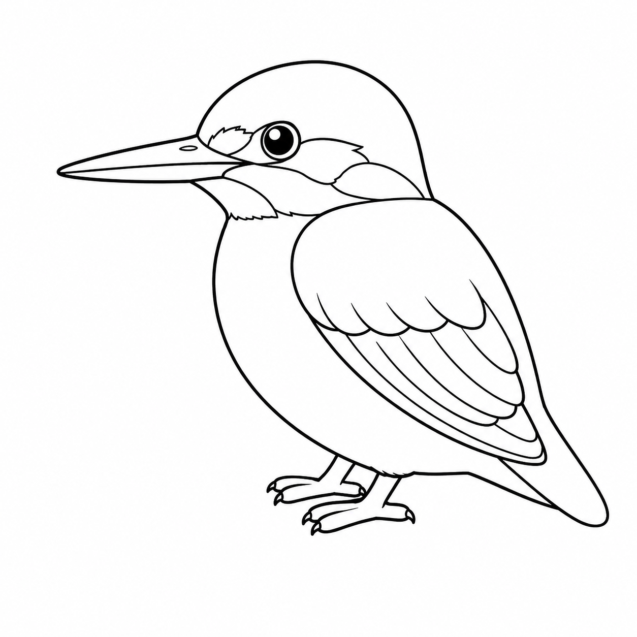 カワセミのぬり絵用線画