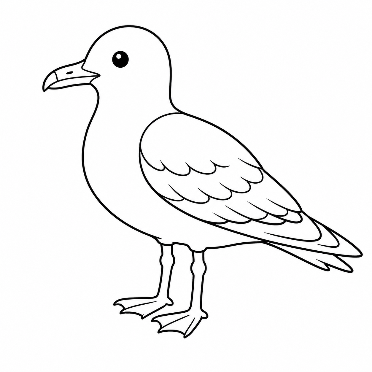 カモメのぬりえ用線画