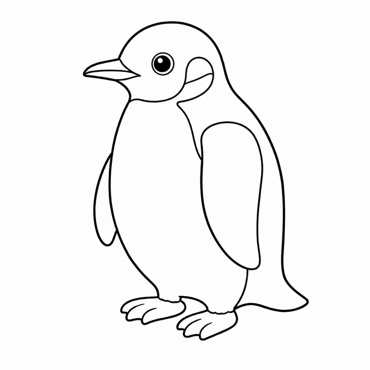 ペンギンのぬりえ用線画