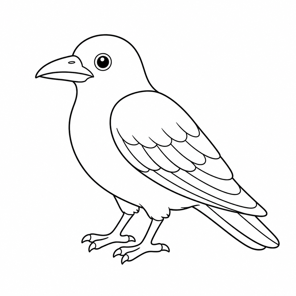 カラスのぬり絵用線画