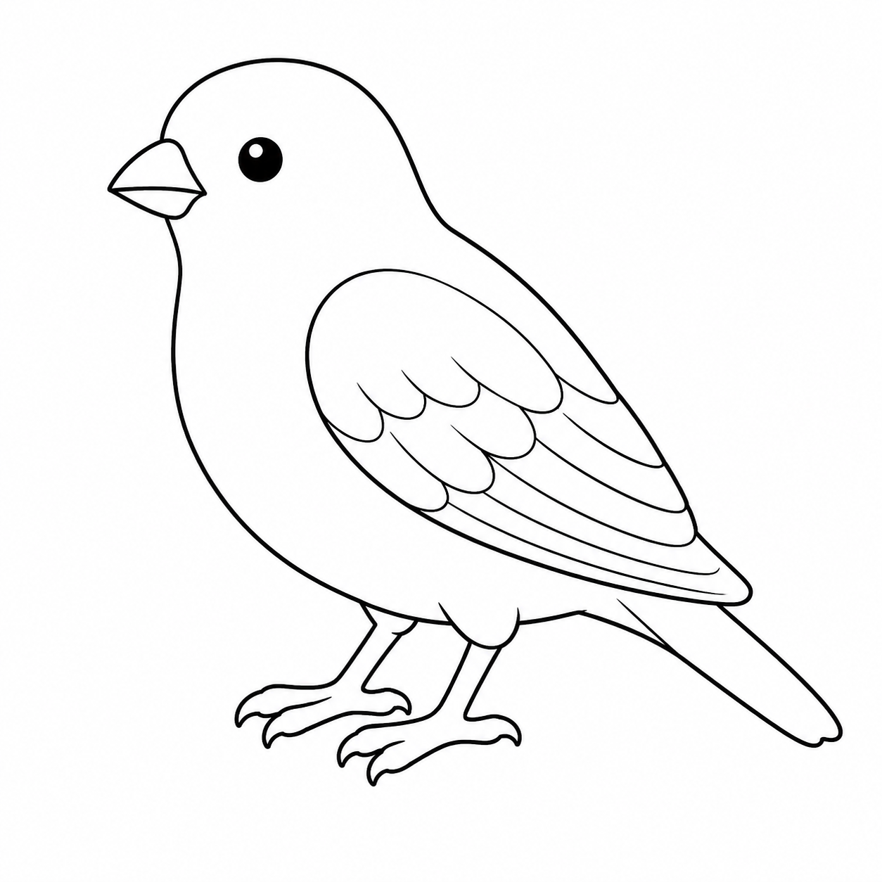 カナリアのぬり絵用線画