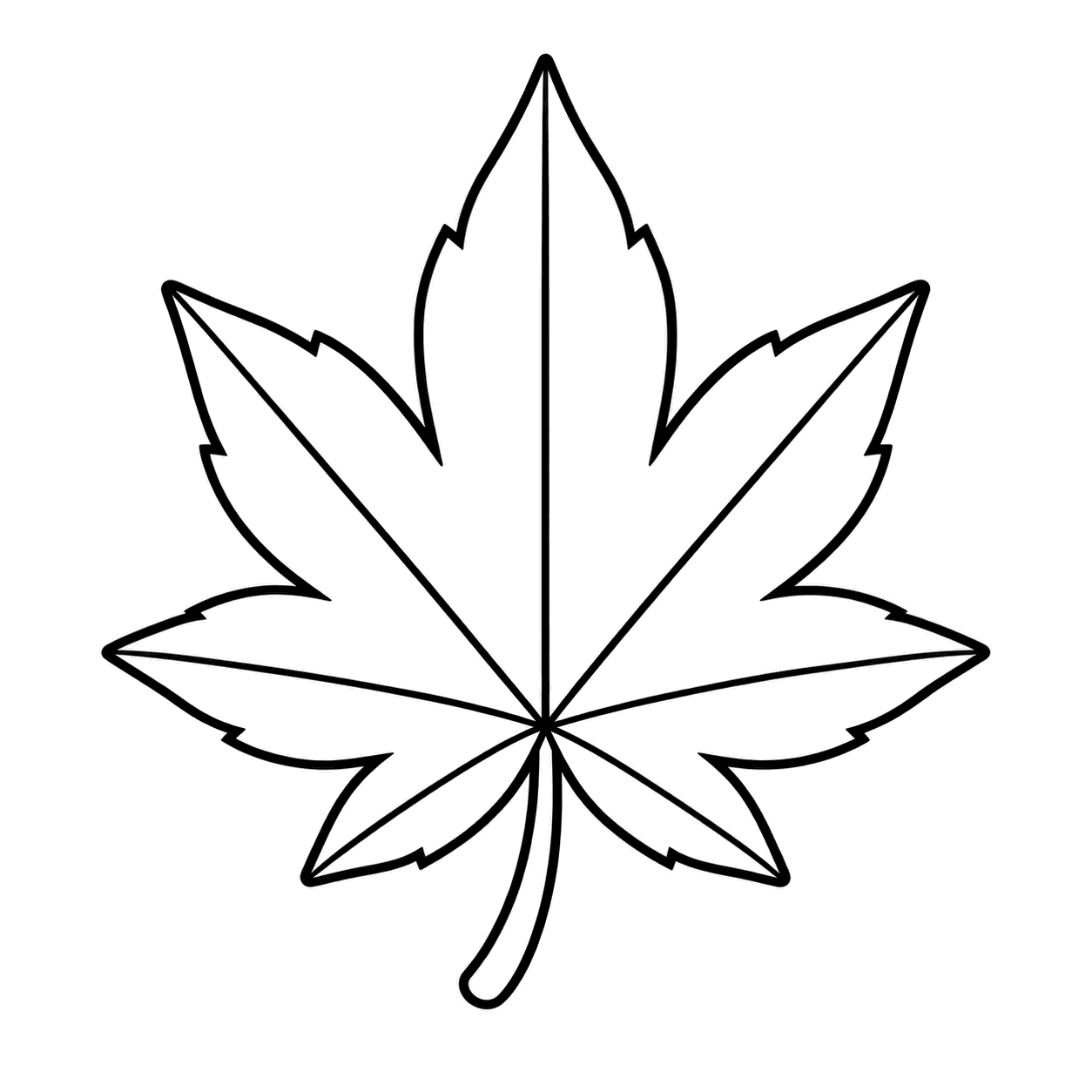 黄色いもみじのぬり絵用線画