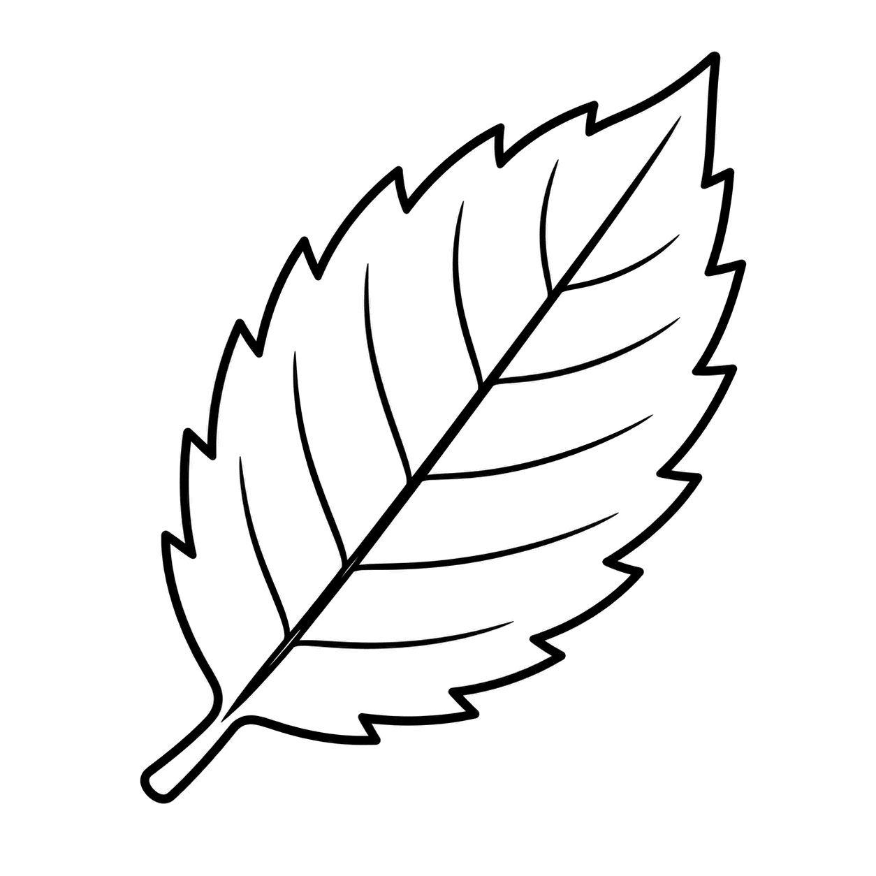 ぎざぎざの落ち葉のぬりえ用線画